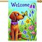 Summer Garden Flags 12x18 Double Sided Welcome Flower Dachshund Dog Garden Flag Yard Decorations Outdoor Decor Small Outdoor Welcome Flags for Outside Garden